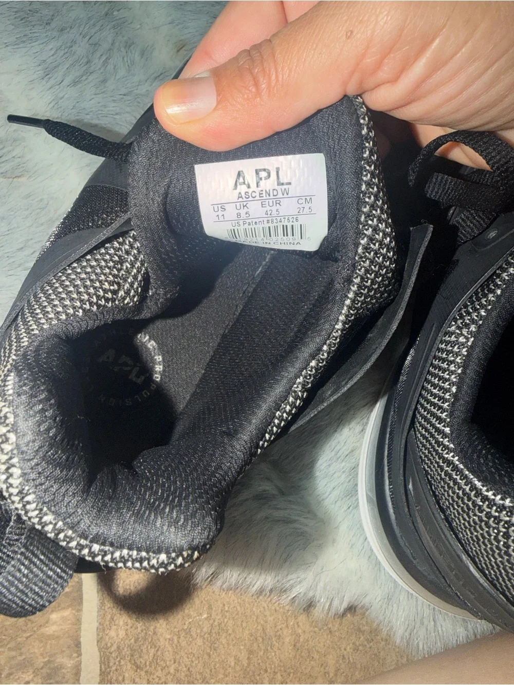 APL AscendW Black and White Knit Sneakers